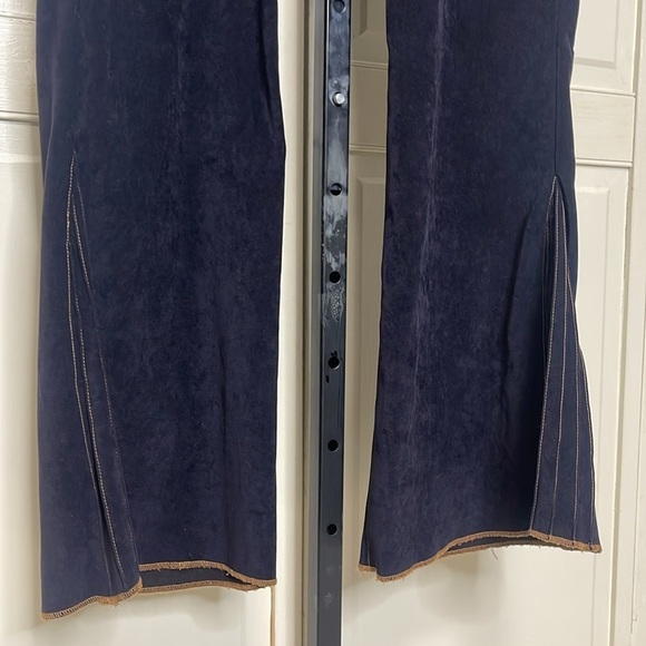 Reality Women’s Dark Wash Flare Jeans Size 14 Stretch Faux Suede - Picture 3 of 12